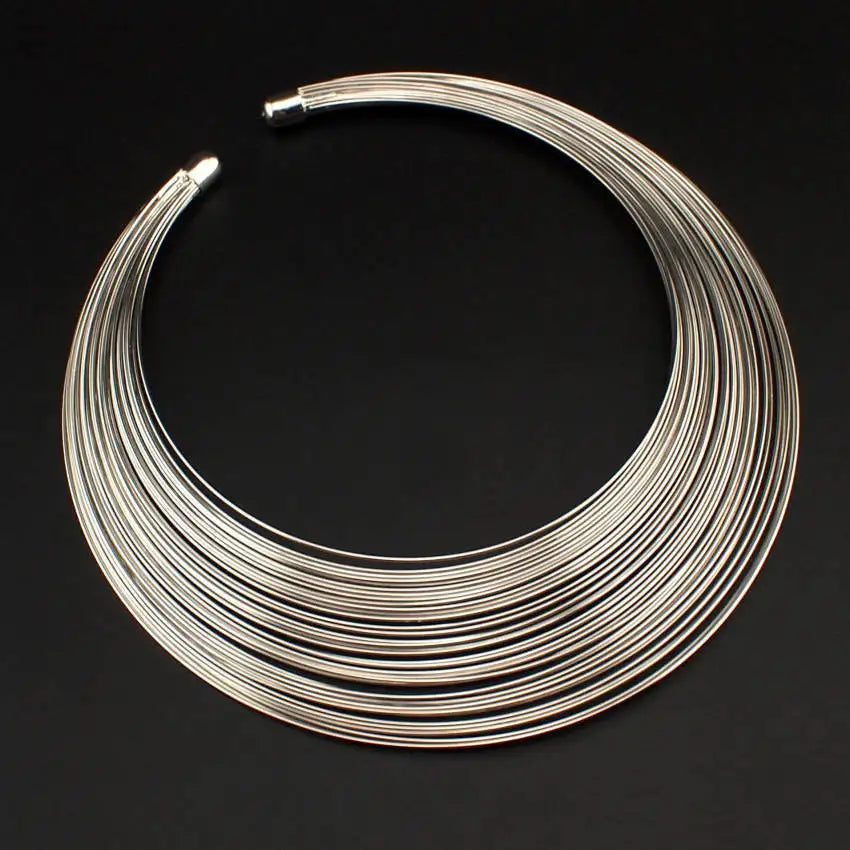 Multilayer Metal Twist Necklace Indian Jewelry.