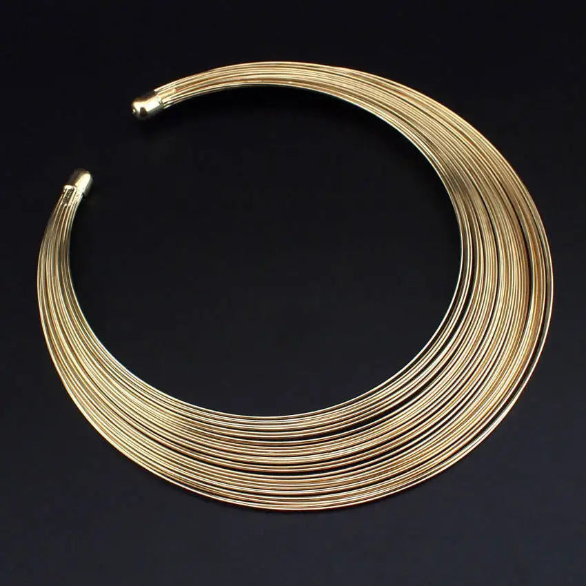 Multilayer Metal Twist Necklace Indian Jewelry.