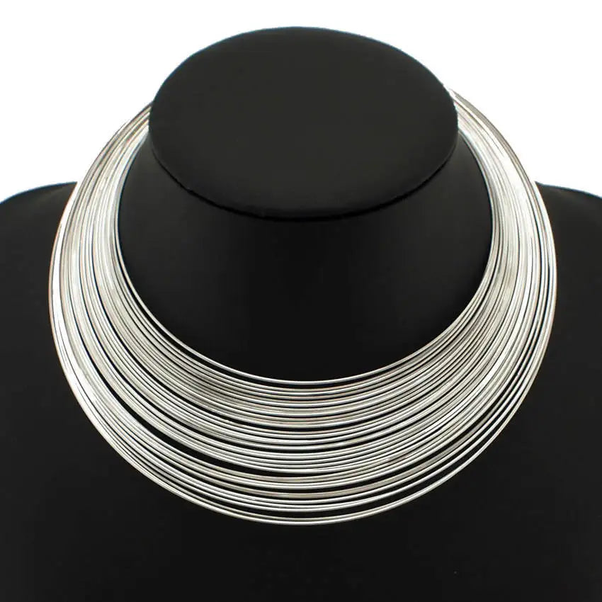 Multilayer Metal Twist Necklace Indian Jewelry.