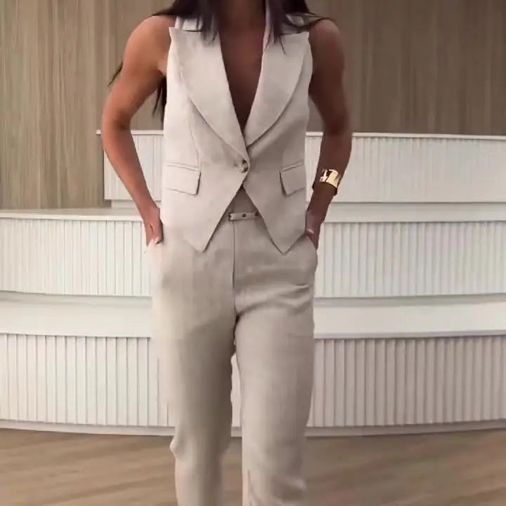 Conjunto de Pantalón y Chaleco para Mujer