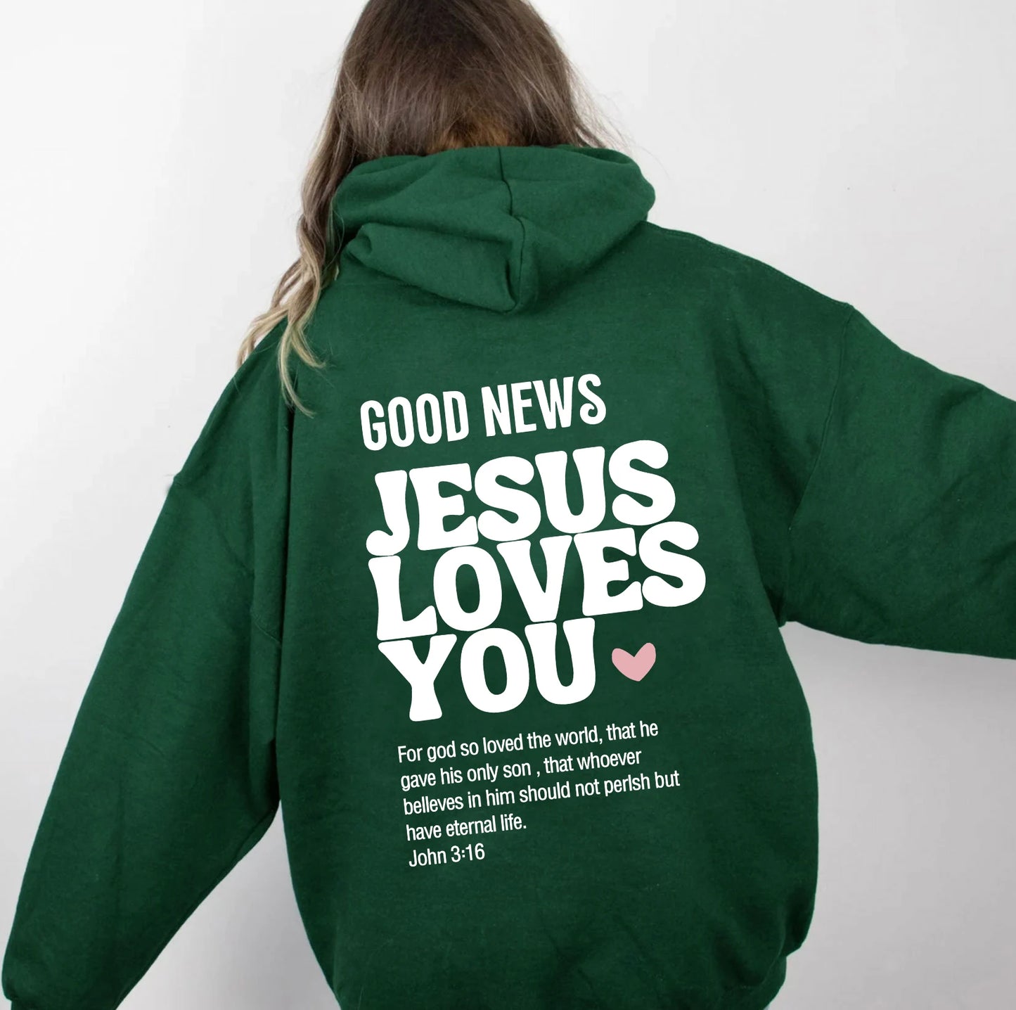 Sudadera Cristiana "Buenas Noticias JESÚS TE AMA "